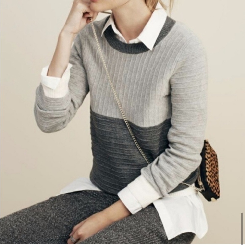 Madewell Colorblock Grandpa Sweater SZ L